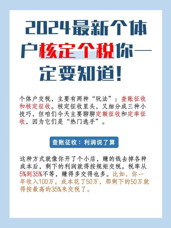 大足2024最新个体户核定个税你一定要知道！